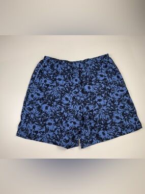 Patagonia Men's XL Mesh Lined Blue Floral Swim Trunk Shorts 9” Inseam